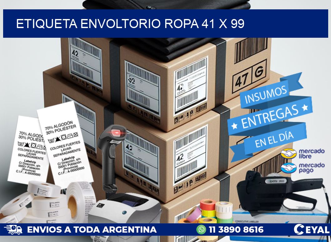 ETIQUETA ENVOLTORIO ROPA 41 x 99