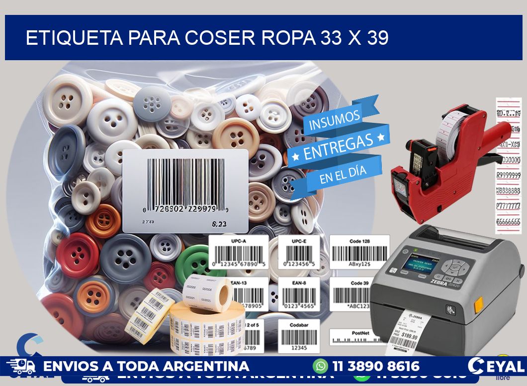 ETIQUETA PARA COSER ROPA 33 x 39