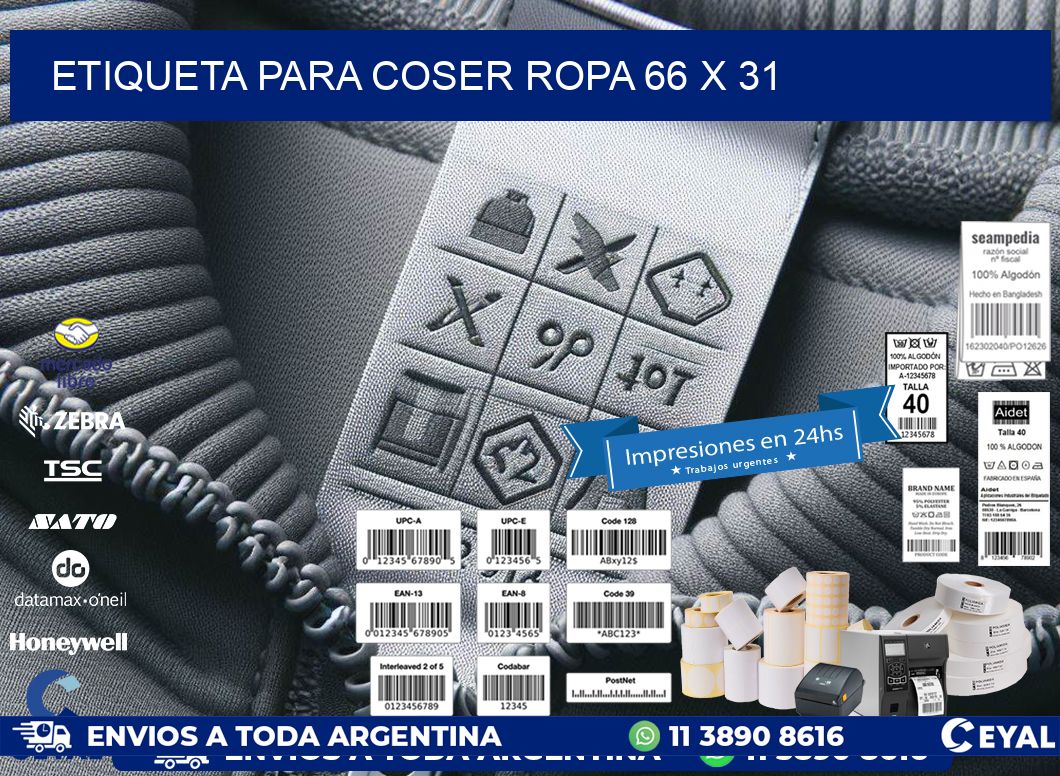 ETIQUETA PARA COSER ROPA 66 x 31