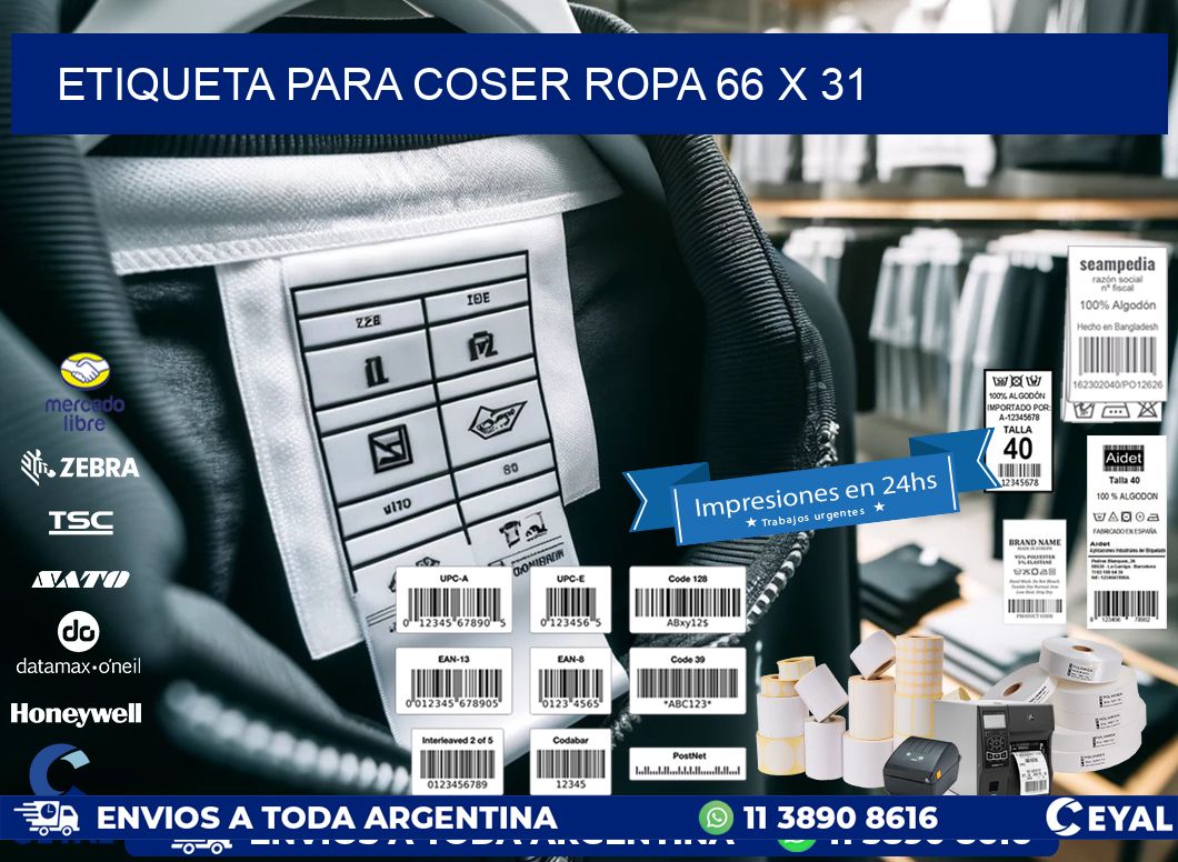 ETIQUETA PARA COSER ROPA 66 x 31