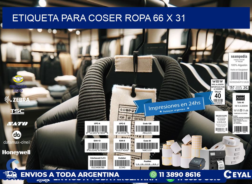 ETIQUETA PARA COSER ROPA 66 x 31