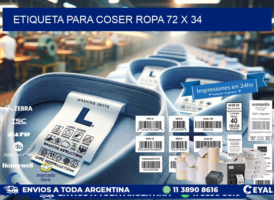 ETIQUETA PARA COSER ROPA 72 x 34