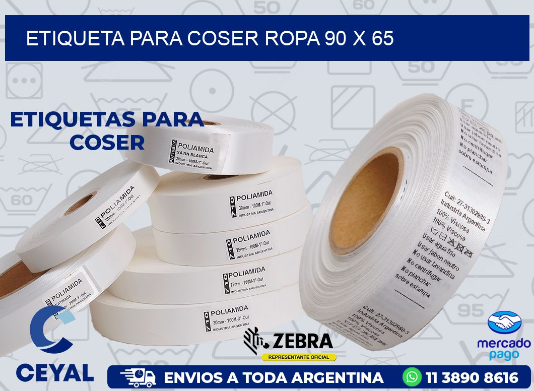 ETIQUETA PARA COSER ROPA 90 x 65