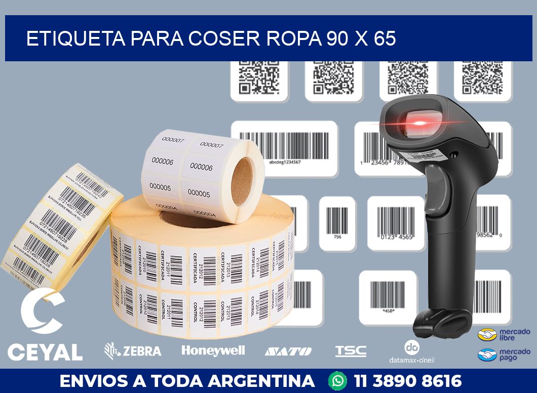 ETIQUETA PARA COSER ROPA 90 x 65