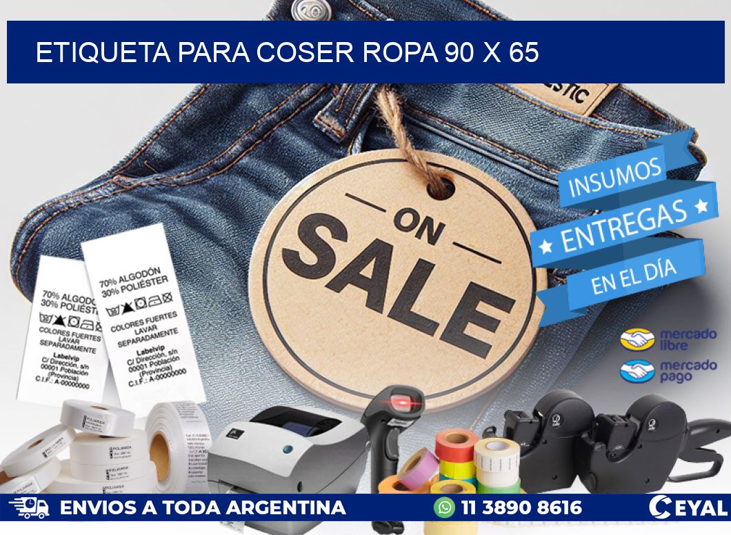 ETIQUETA PARA COSER ROPA 90 x 65