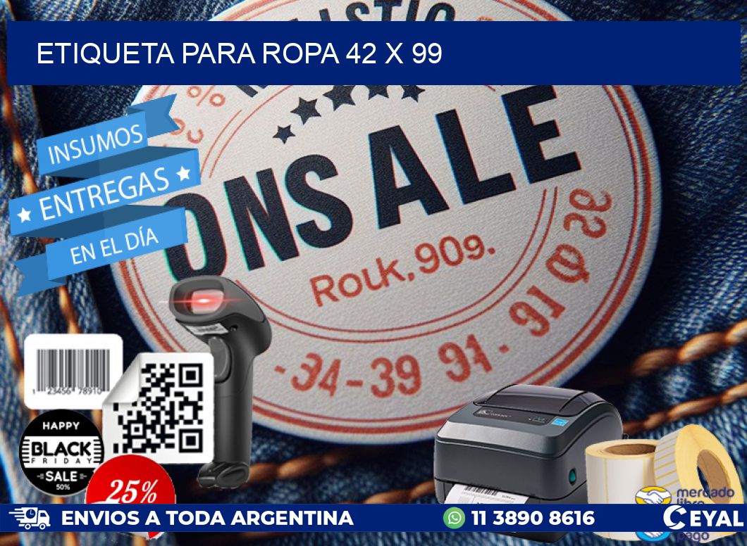 ETIQUETA PARA ROPA 42 x 99
