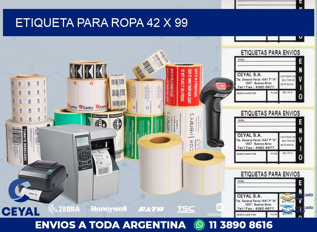 ETIQUETA PARA ROPA 42 x 99