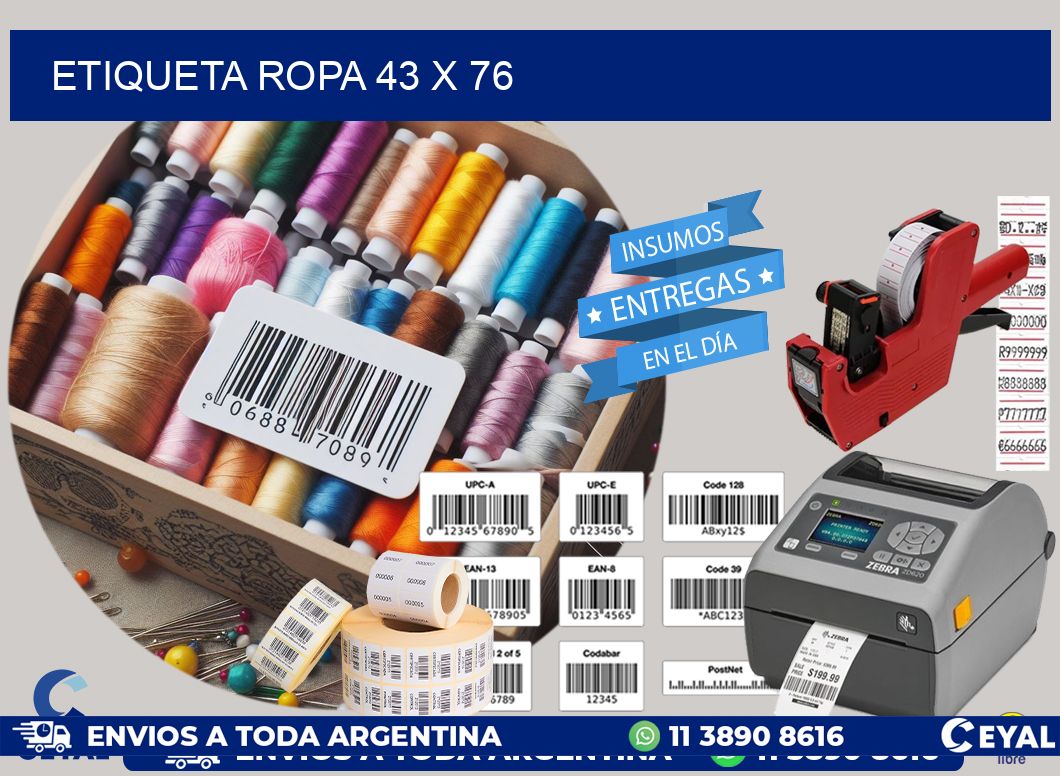 ETIQUETA ROPA 43 x 76