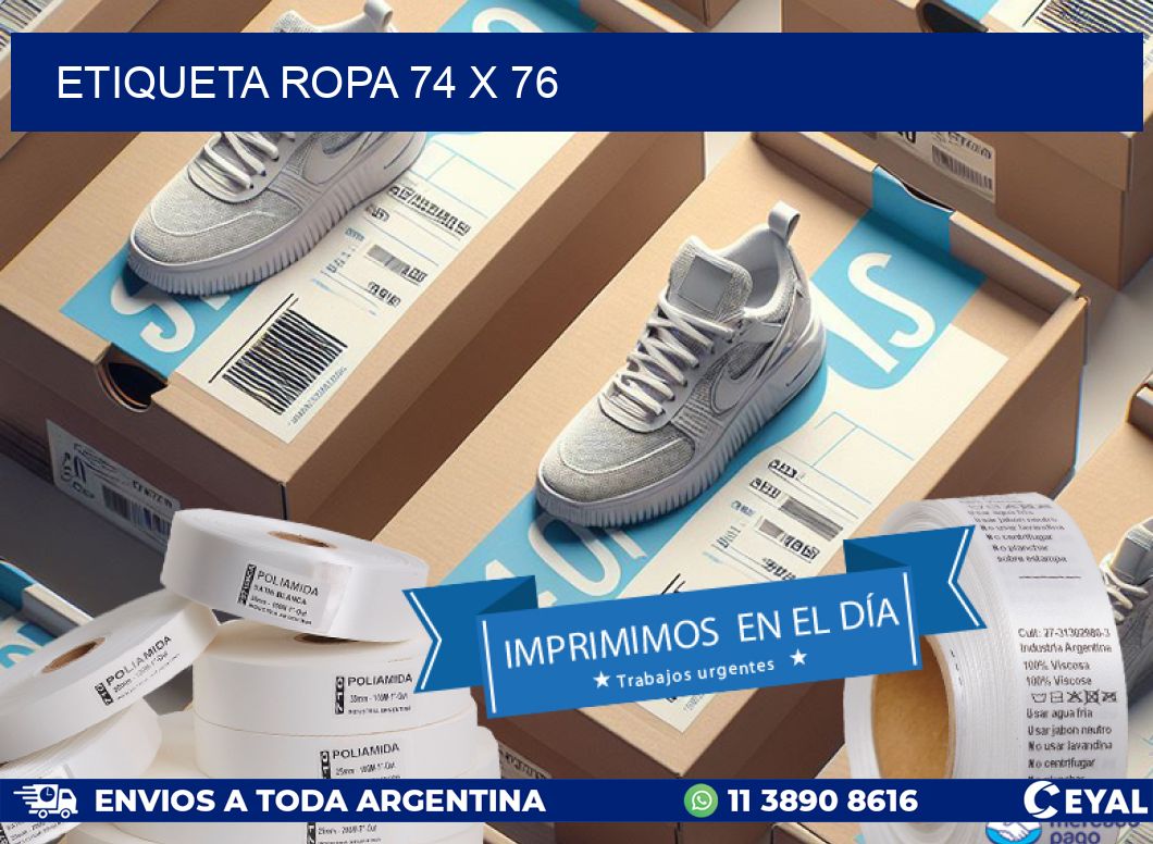 ETIQUETA ROPA 74 x 76