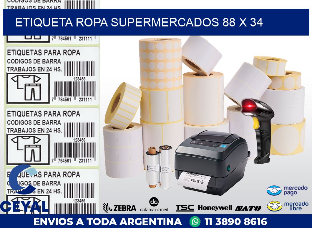 ETIQUETA ROPA SUPERMERCADOS 88 x 34