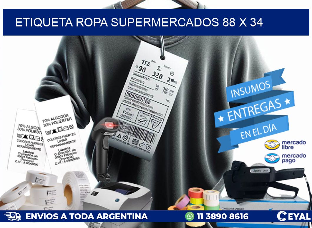 ETIQUETA ROPA SUPERMERCADOS 88 x 34