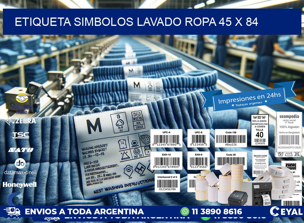 ETIQUETA SIMBOLOS LAVADO ROPA 45 x 84