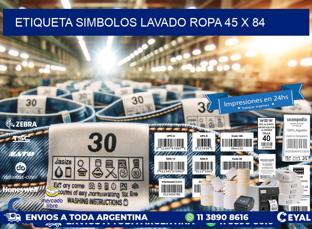 ETIQUETA SIMBOLOS LAVADO ROPA 45 x 84