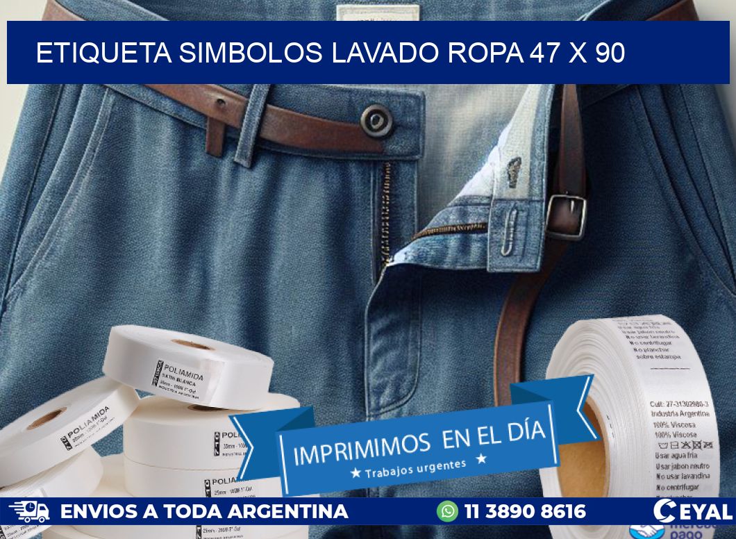 ETIQUETA SIMBOLOS LAVADO ROPA 47 x 90