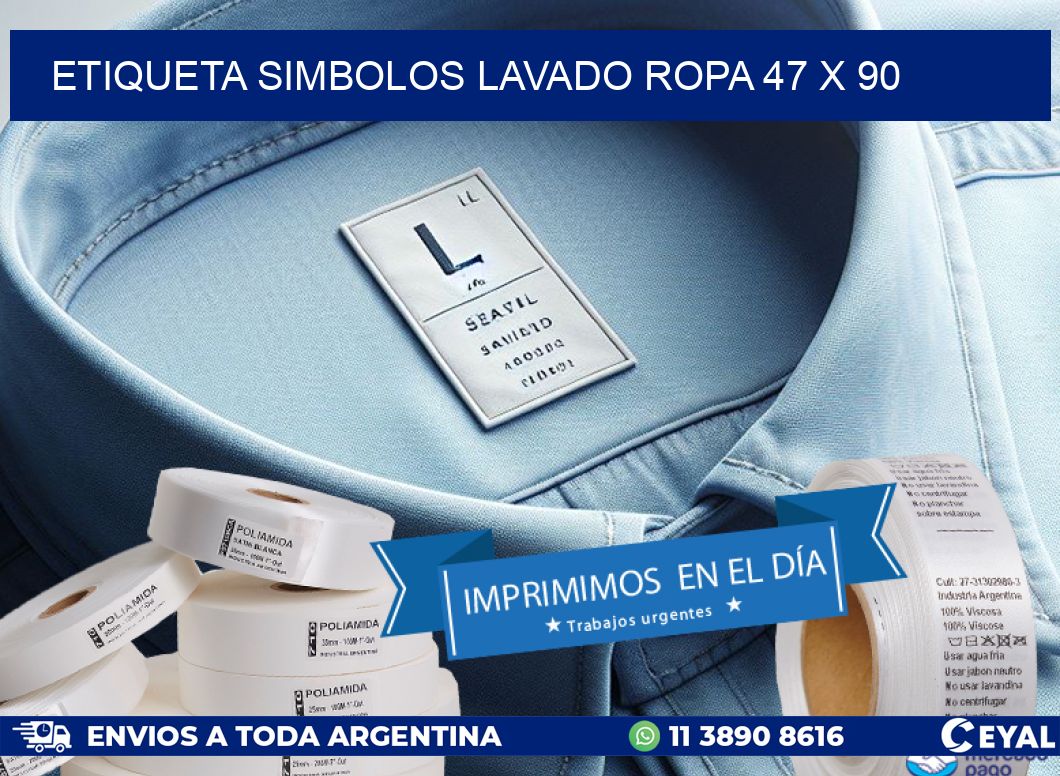 ETIQUETA SIMBOLOS LAVADO ROPA 47 x 90