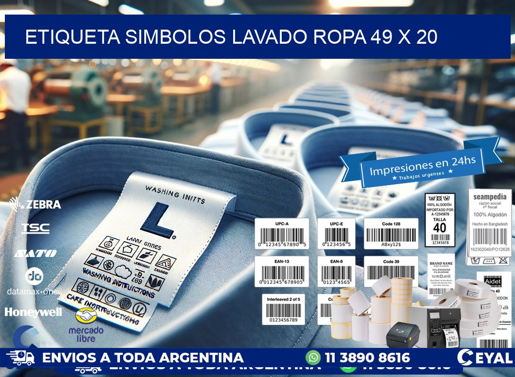 ETIQUETA SIMBOLOS LAVADO ROPA 49 x 20