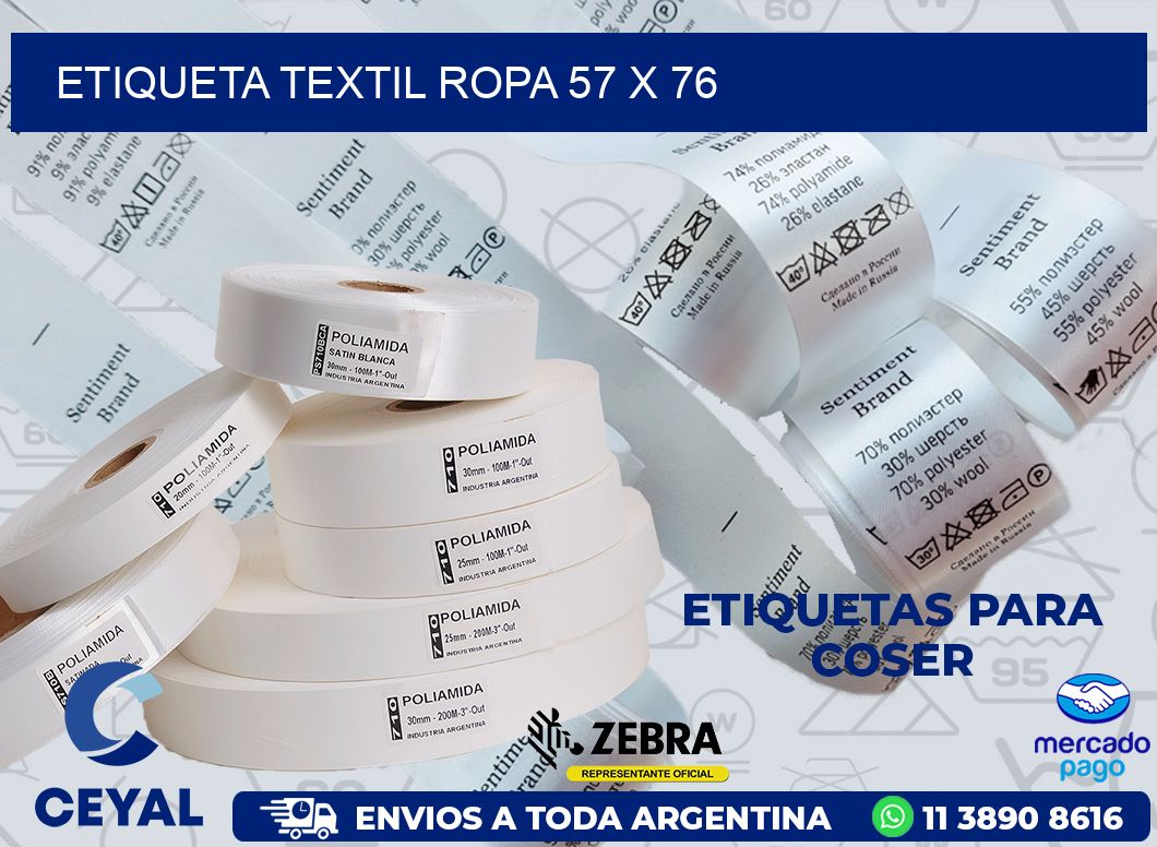 ETIQUETA TEXTIL ROPA 57 x 76