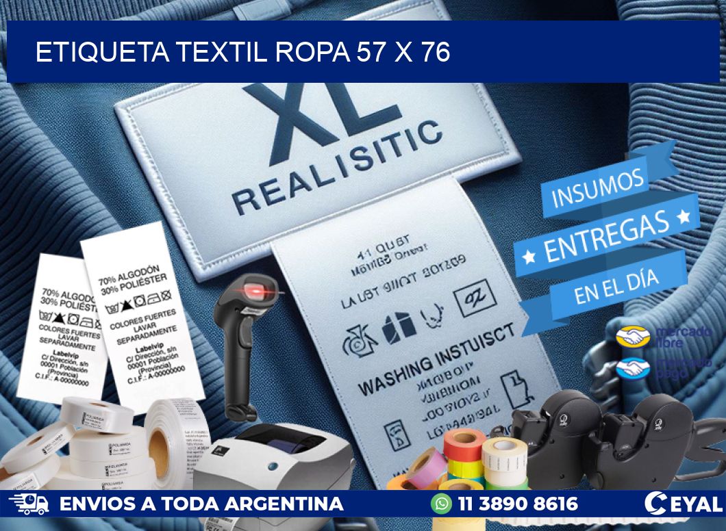 ETIQUETA TEXTIL ROPA 57 x 76