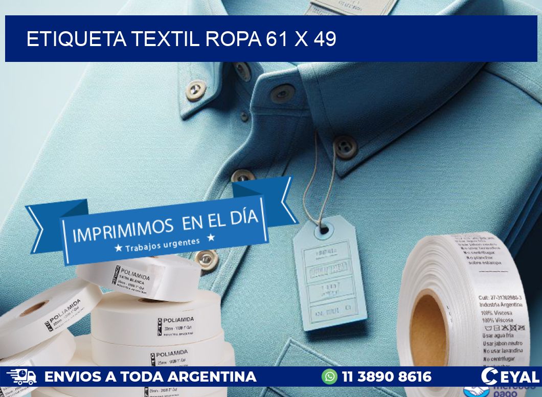 ETIQUETA TEXTIL ROPA 61 x 49