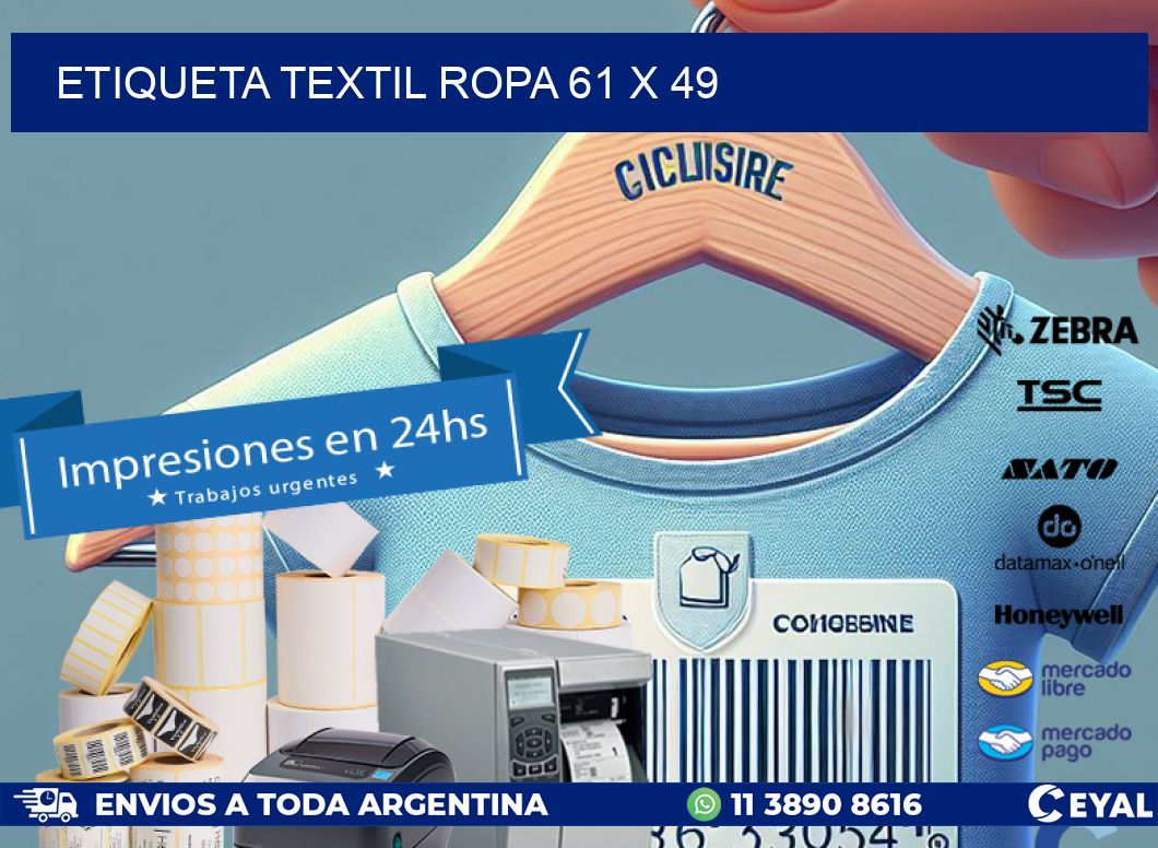 ETIQUETA TEXTIL ROPA 61 x 49