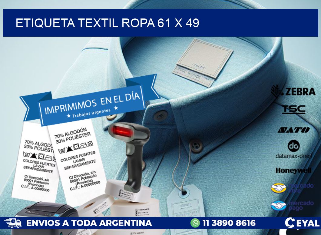 ETIQUETA TEXTIL ROPA 61 x 49