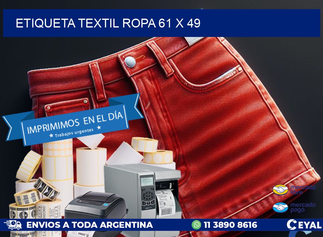 ETIQUETA TEXTIL ROPA 61 x 49