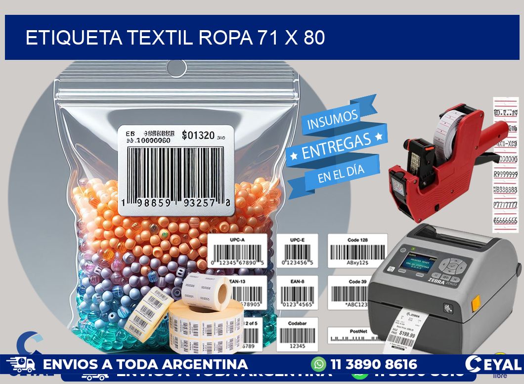 ETIQUETA TEXTIL ROPA 71 x 80