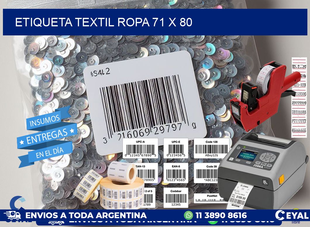 ETIQUETA TEXTIL ROPA 71 x 80