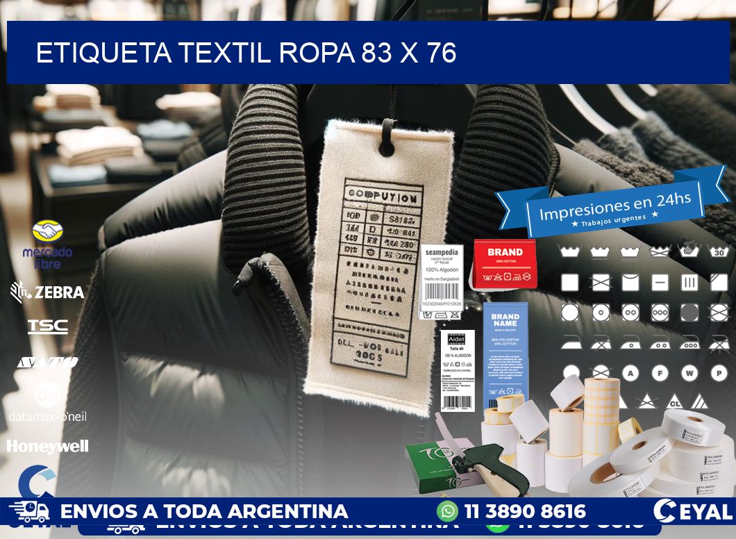 ETIQUETA TEXTIL ROPA 83 x 76