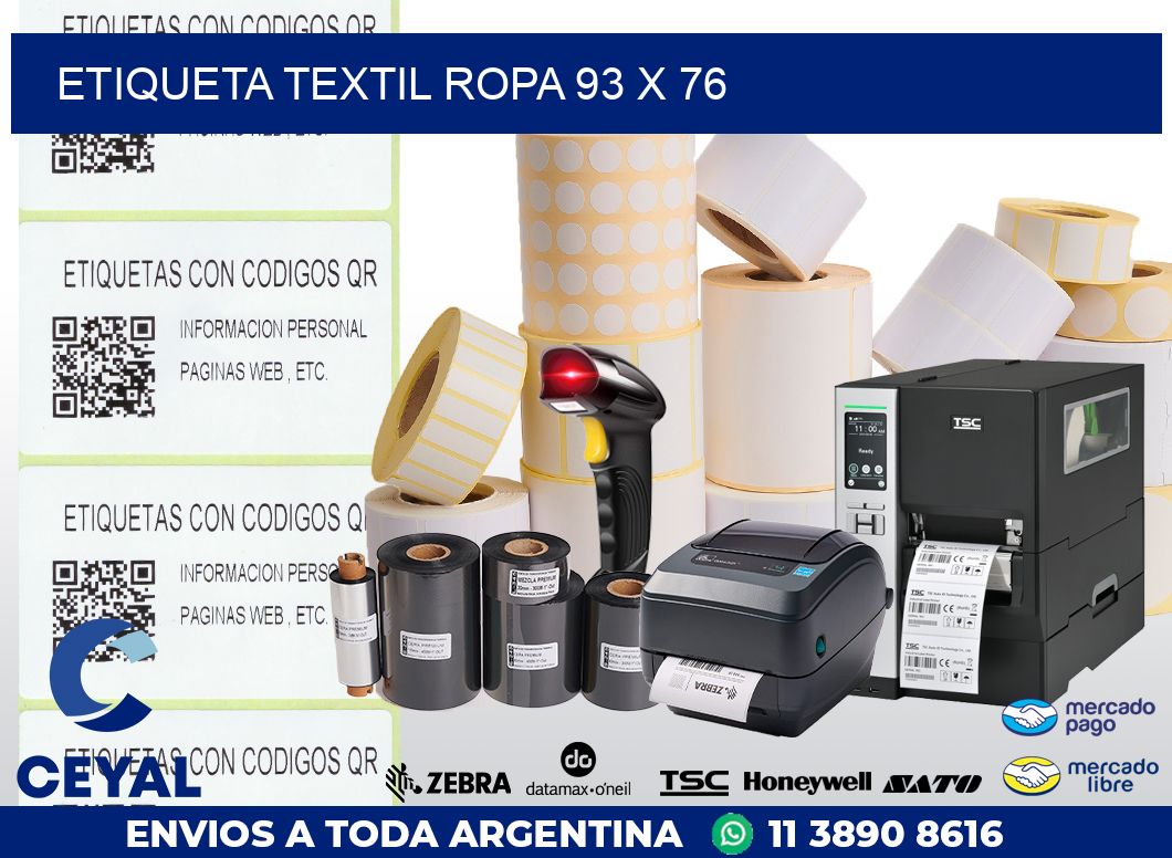 ETIQUETA TEXTIL ROPA 93 x 76