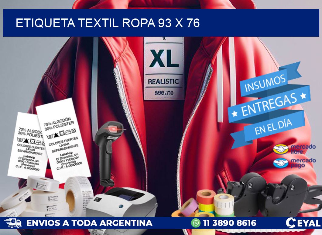 ETIQUETA TEXTIL ROPA 93 x 76