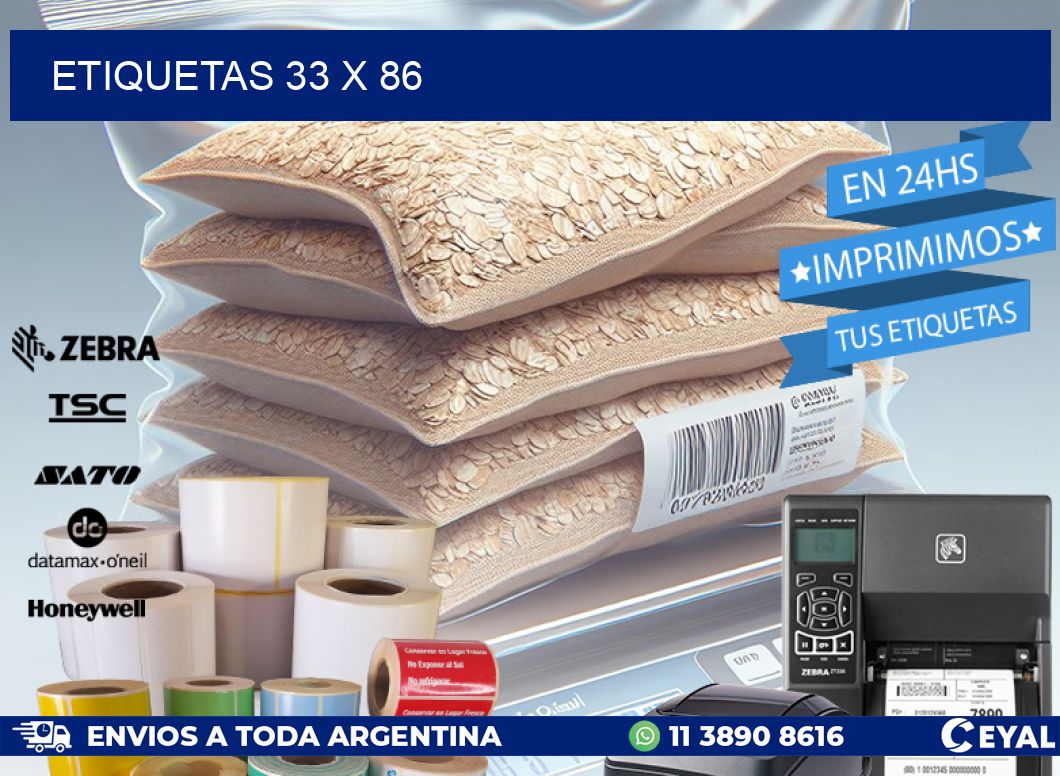 ETIQUETAS 33 x 86