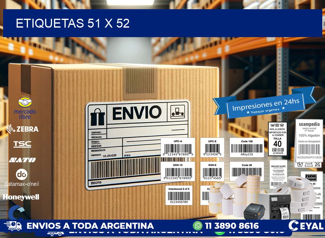 ETIQUETAS 51 x 52