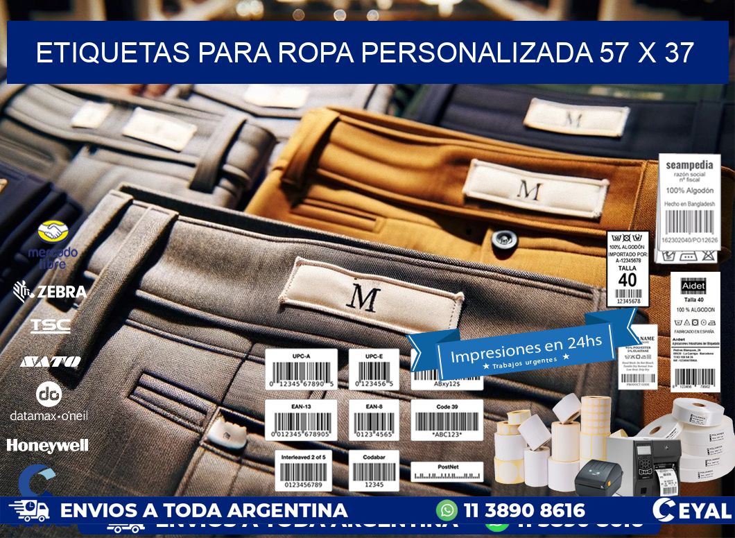 ETIQUETAS PARA ROPA PERSONALIZADA 57 x 37
