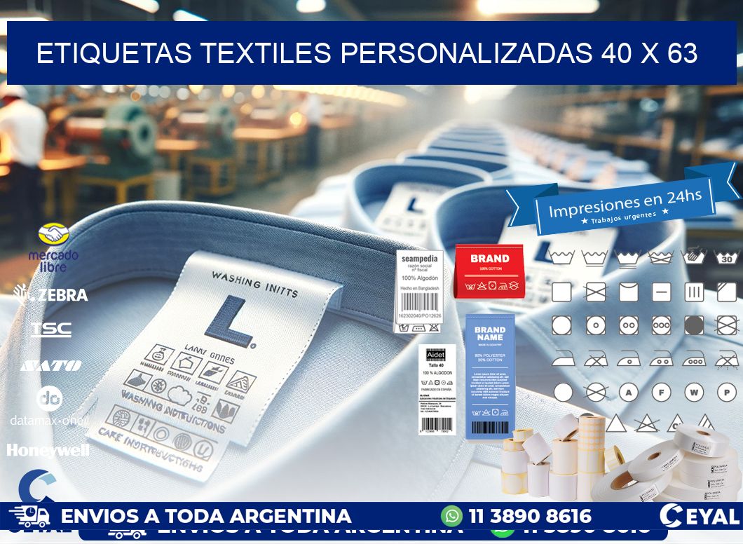 ETIQUETAS TEXTILES PERSONALIZADAS 40 x 63