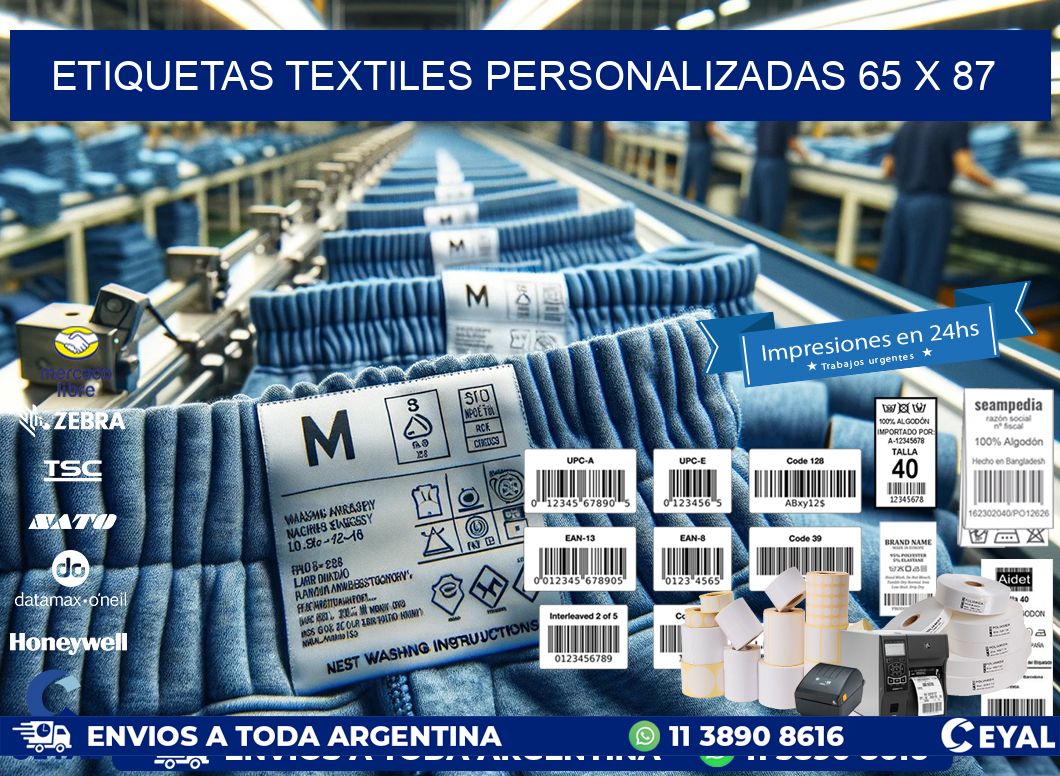 ETIQUETAS TEXTILES PERSONALIZADAS 65 x 87