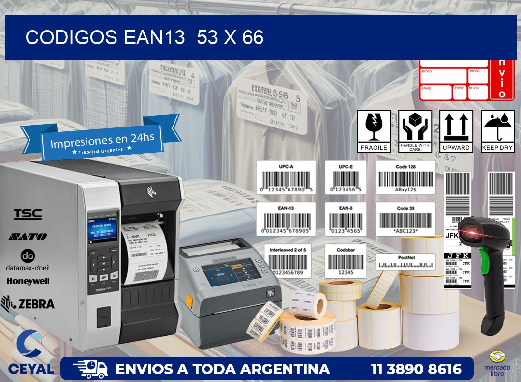 CODIGOS EAN13  53 x 66