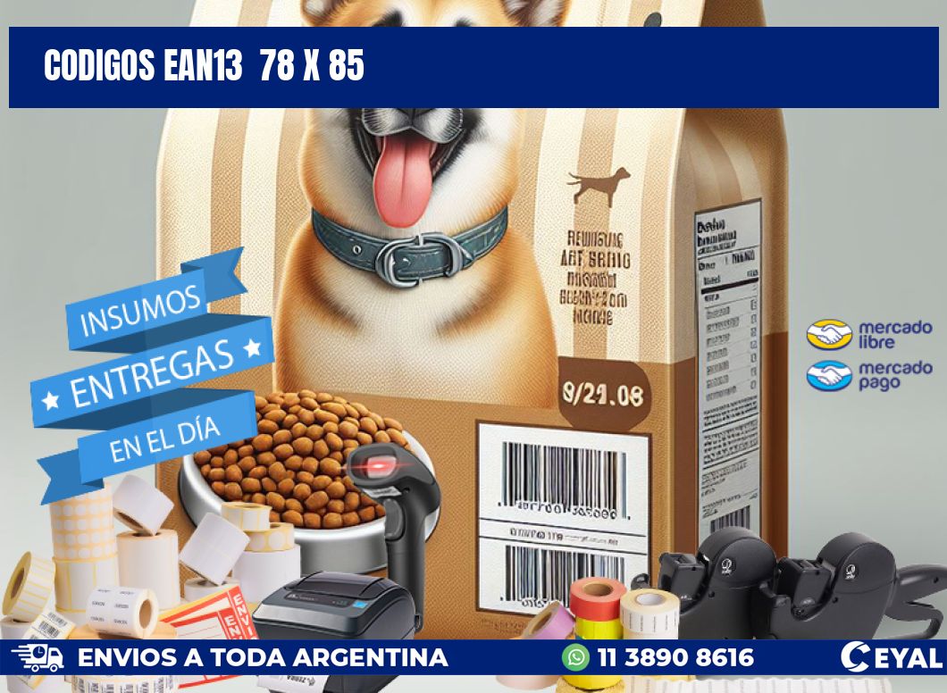 CODIGOS EAN13  78 x 85
