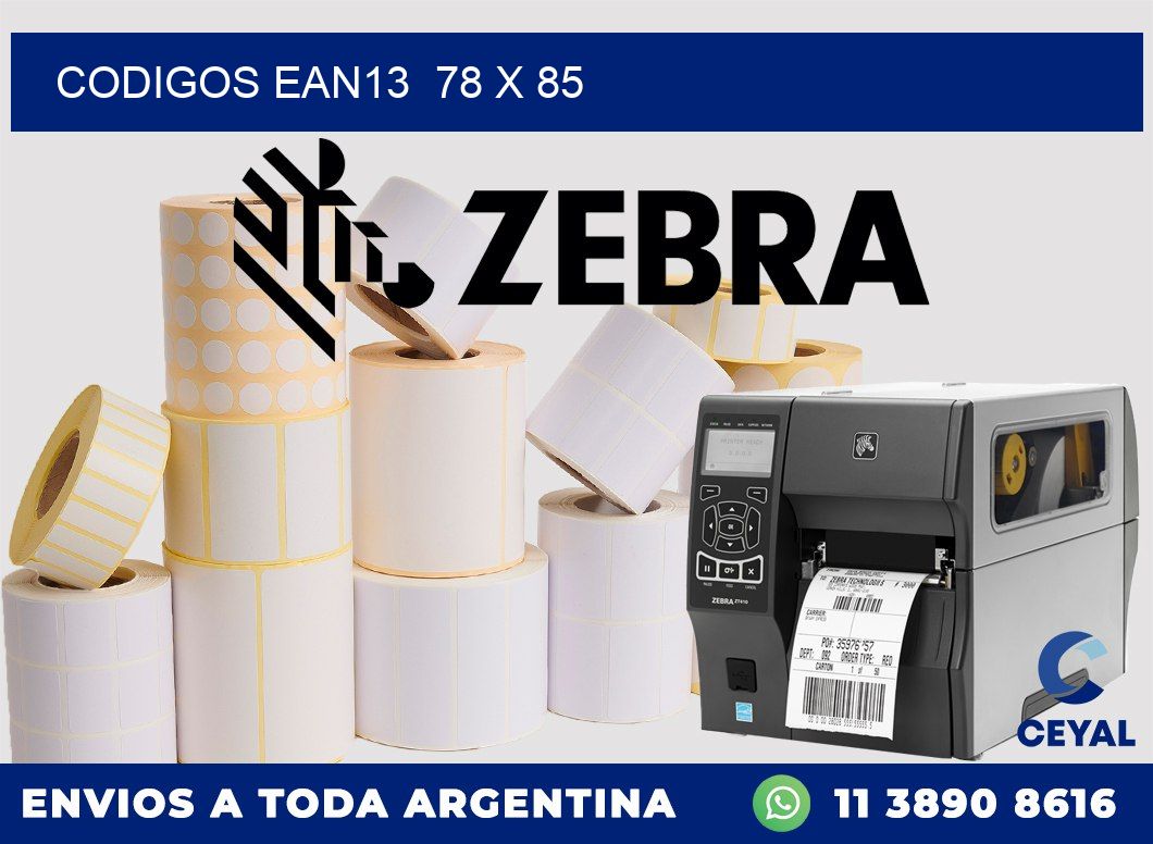 CODIGOS EAN13  78 x 85