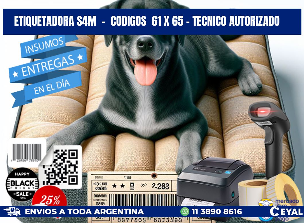 ETIQUETADORA S4M  -  CODIGOS  61 x 65 - TECNICO AUTORIZADO