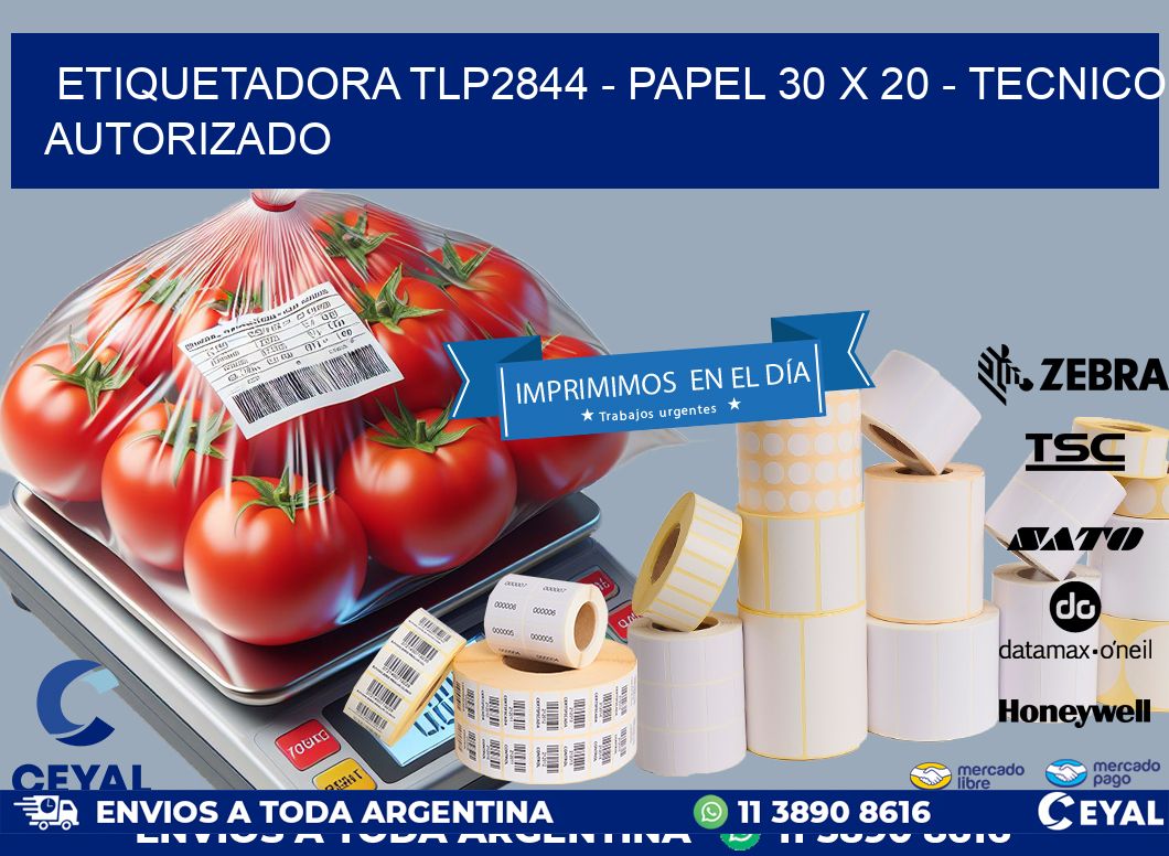 ETIQUETADORA TLP2844 - PAPEL 30 x 20 - TECNICO AUTORIZADO