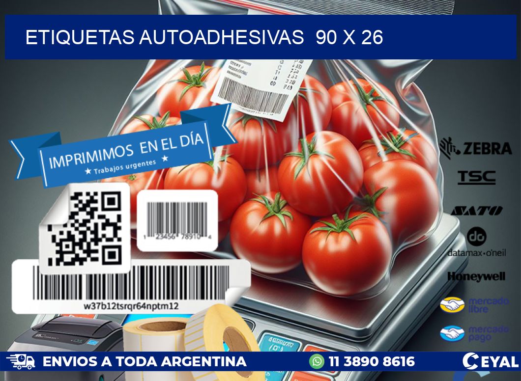 ETIQUETAS AUTOADHESIVAS  90 x 26