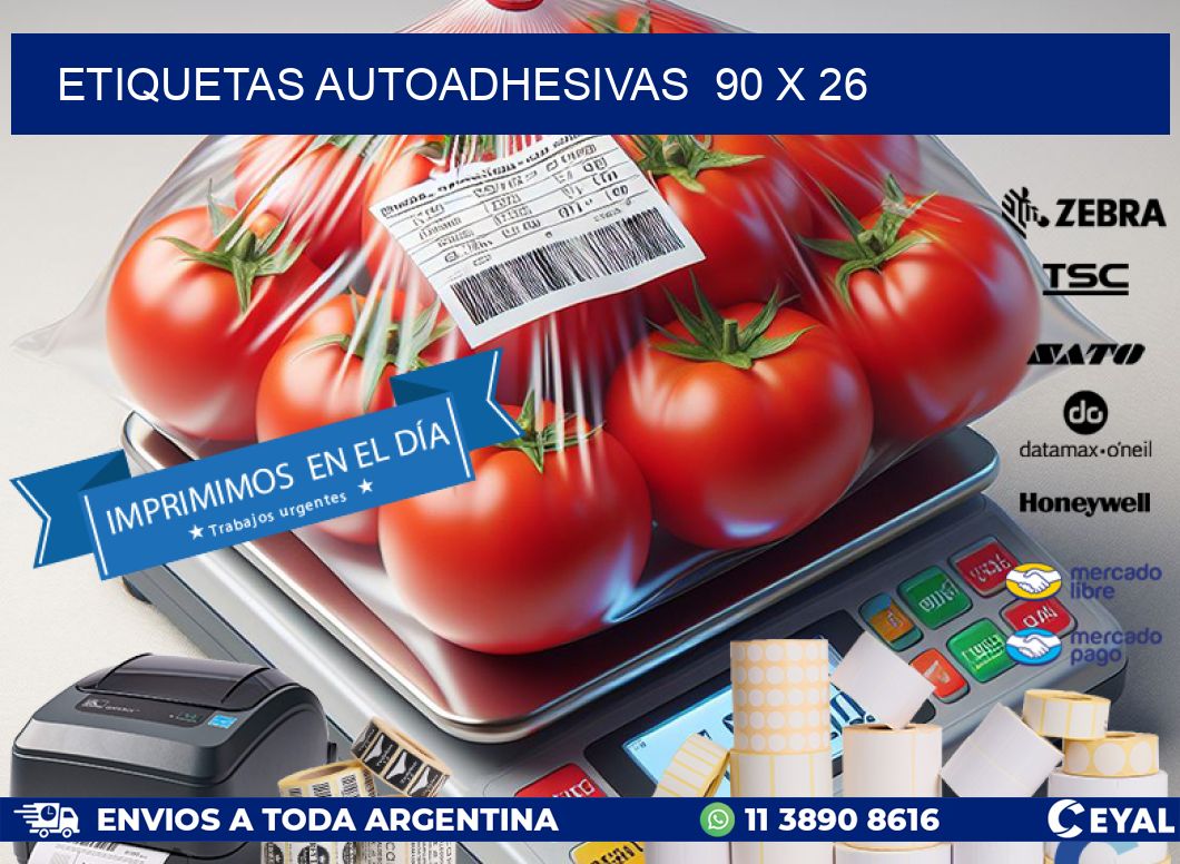 ETIQUETAS AUTOADHESIVAS  90 x 26