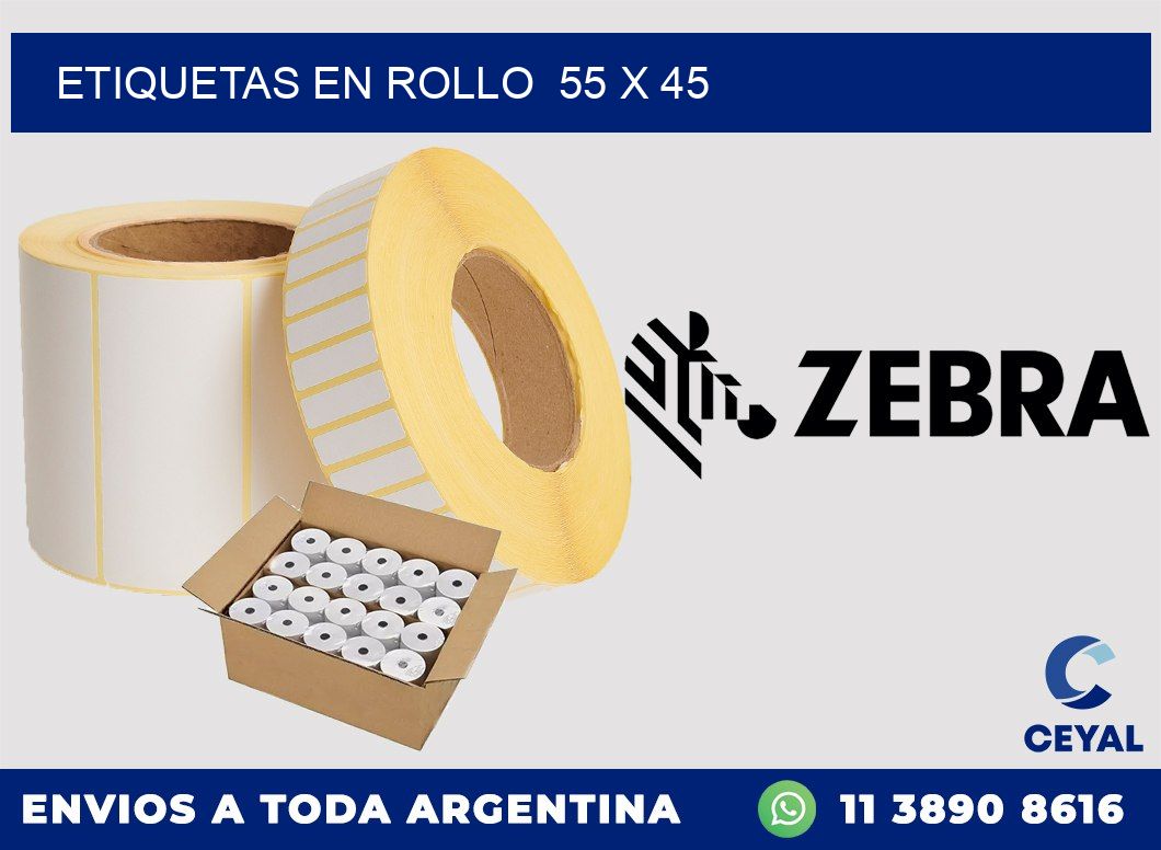 ETIQUETAS EN ROLLO 55 x 45