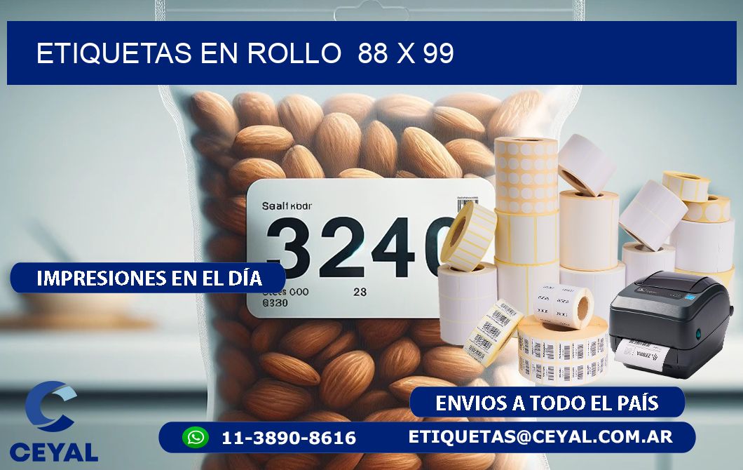 ETIQUETAS EN ROLLO 88 x 99