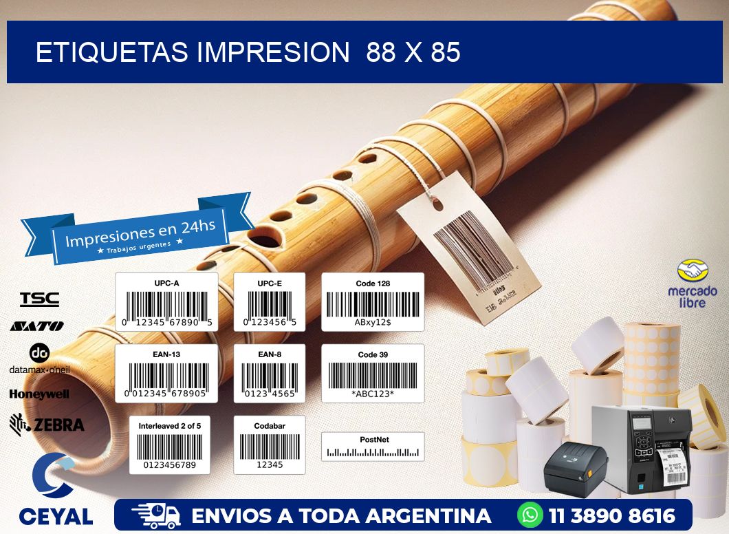 ETIQUETAS IMPRESION  88 x 85