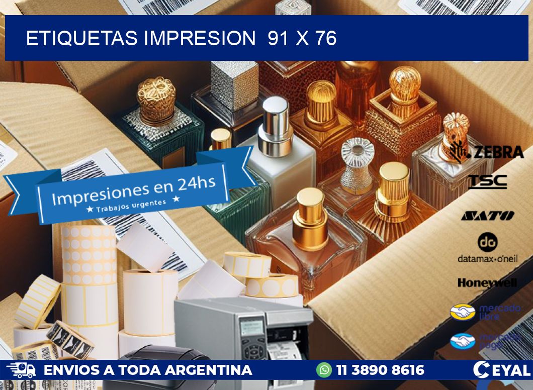 ETIQUETAS IMPRESION  91 x 76