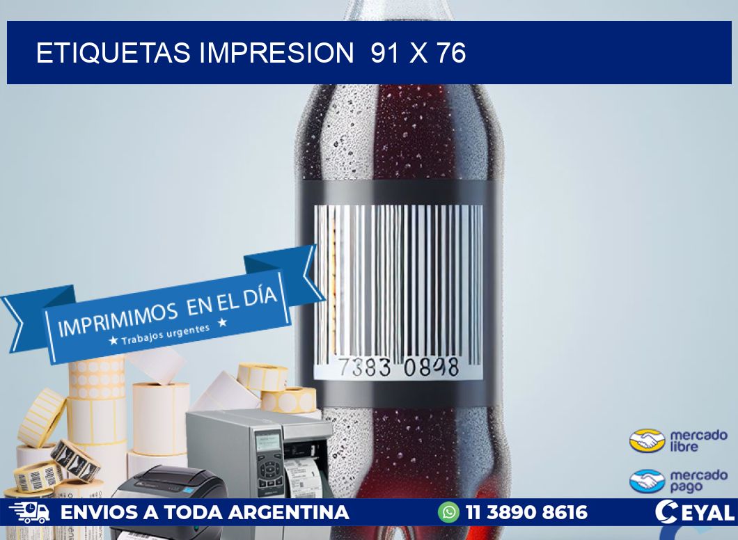 ETIQUETAS IMPRESION  91 x 76