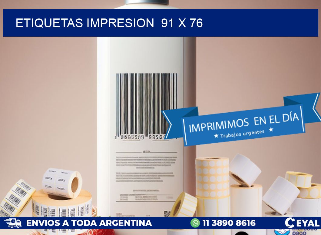 ETIQUETAS IMPRESION  91 x 76