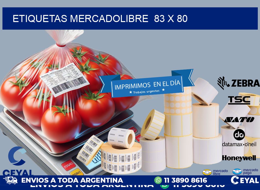 ETIQUETAS MERCADOLIBRE  83 x 80